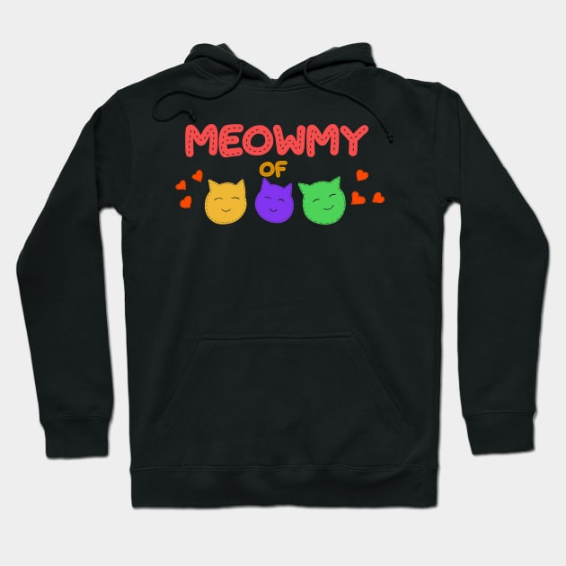 Meowmy of three Hoodie by Erena Samohai